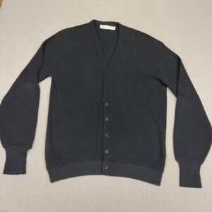 Vintage Jantzen Cardigan Sweater Large Tall Black Made in USA Kurt Cobain Grunge